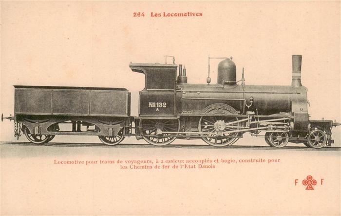 Lokomotive Eisenbahn Railway Nr.132 A Chemain de fer Danois