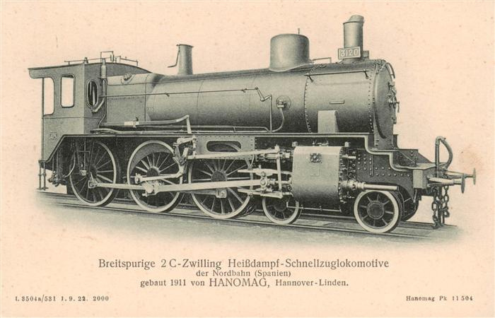 Lokomotive Eisenbahn Railway 2C Zwilling Heissdampf-Schnellzug HANOMAG Hannover