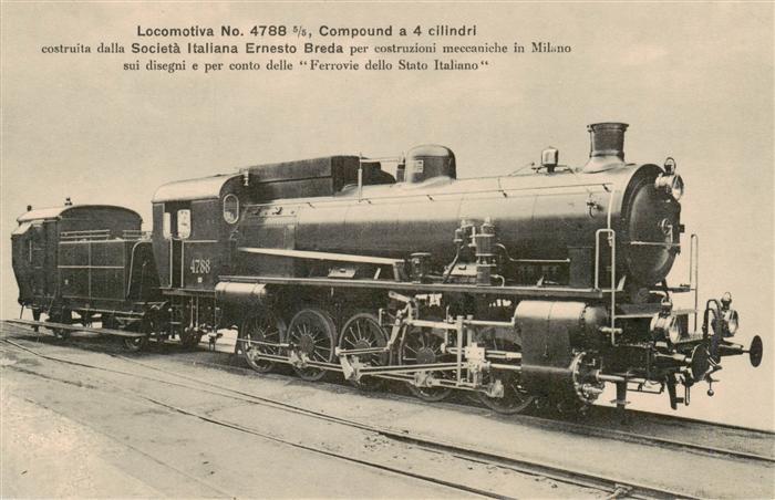 Lokomotive Eisenbahn Railway No 4788 Ernesto Breda Milano