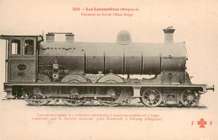 Lokomotive Eisenbahn Railway 225 No 3201 John Cockerill Belgique