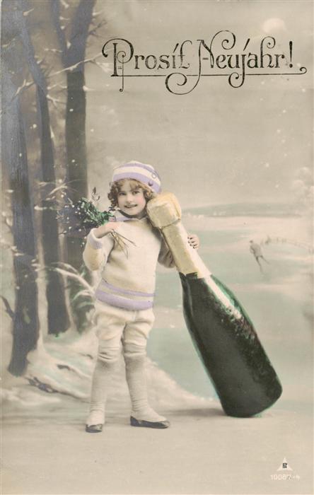 Foto PH Nr. 10087-4 Mädchen Neujahr Wein