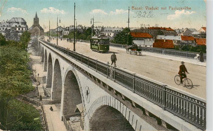 Strassenbahn Tramway-- Viadukt Paulkircke Basel