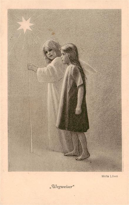 Loewe Meta Kuenstlerkarte Engel Wegweiser