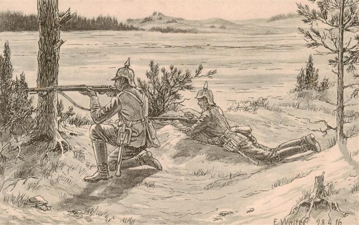 Walter E. Kuenstlerkarte Militaria