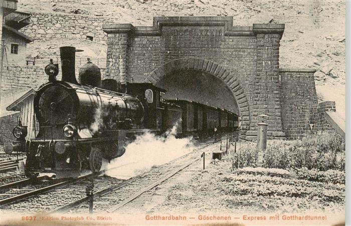 Gotthardbahn Goeschenen Express mit Gotthardtunnel Zuerich
