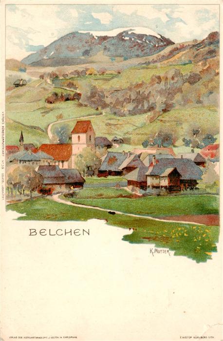 Mutter Karl Kuenstlerlitho Belchen Nr.39 J.Velten in Karlsruhe