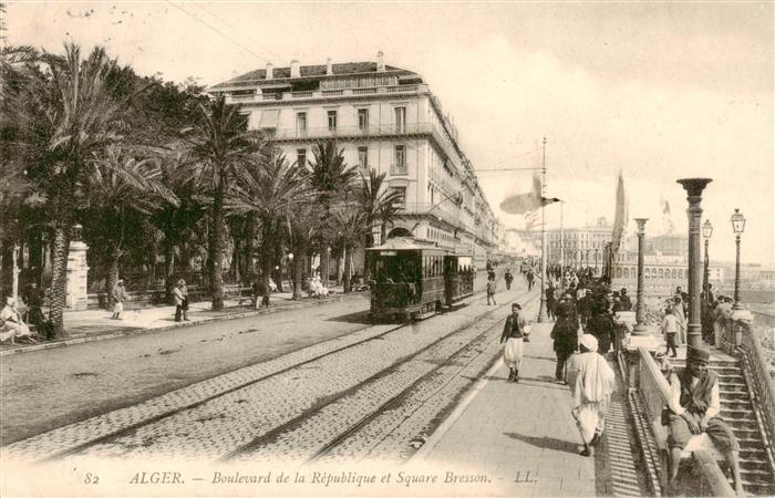 Strassenbahn Tramway-- Alger Boulevard de la Republique Square Bresson