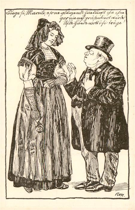 Landes-Ausstellung Landesausstellung Bern 1914 Fest Trachten Frau alter Mann