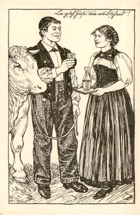 Landes-Ausstellung Landesausstellung Bern 1914 Fest Trachten Kuh