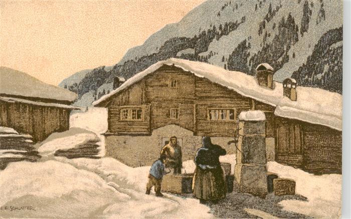 Schlatter E.E. Kuenstlerlitho Fuer die Jugend Schnee