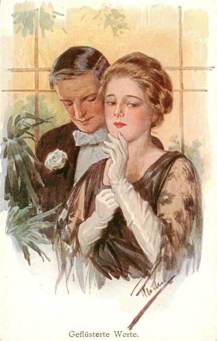 Verlag B.K.W.I. Nr. 223-4 Mann Frau Gefluesterte Worte