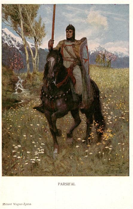 Verlag Munk M. Wien Vienne Nr. 984 Richard Wagner-Zyklus Ritter Pferd