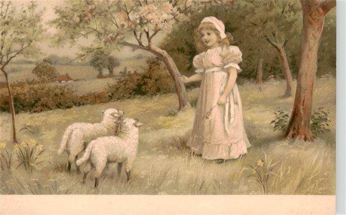 Verlag Meissner und Buch Litho Maedchen Laemmchen