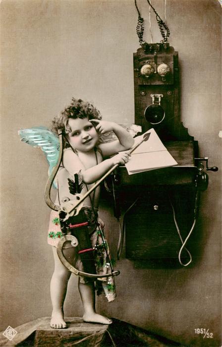 Foto PC Paris Nr. 1951/52 Engel Kind Telefon Jagdpfeil