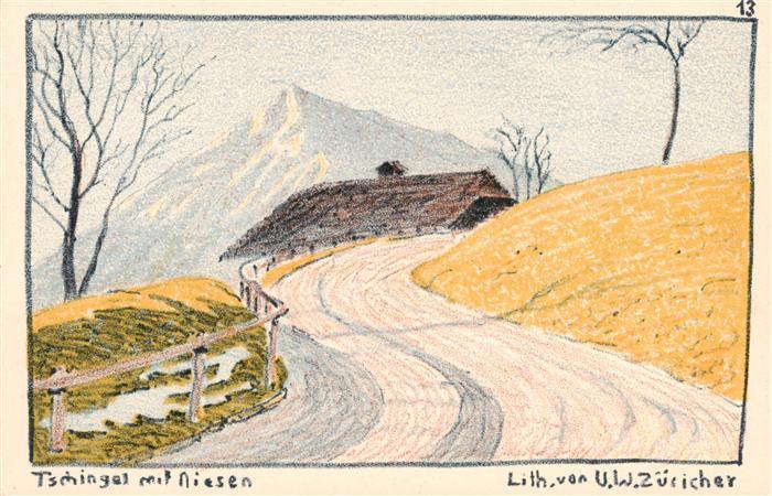 Zuericher U.W. Kuenstlerlitho Ringoldswil Tschingel