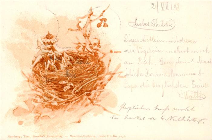 Verlag Stroefers Theo Nr. 5263 Nest Kueken Engel