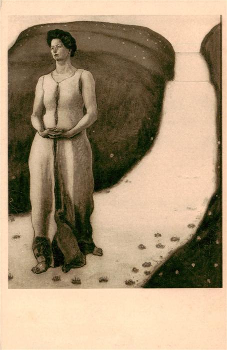 Hodler Ferdinand Kuenstlerkarte Abendruhe Winterthur Frau