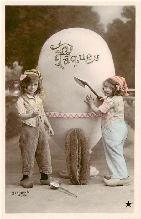 Foto Stebbing Paris Nr. 3326 Paques Ostern Easter Mädchen zwill