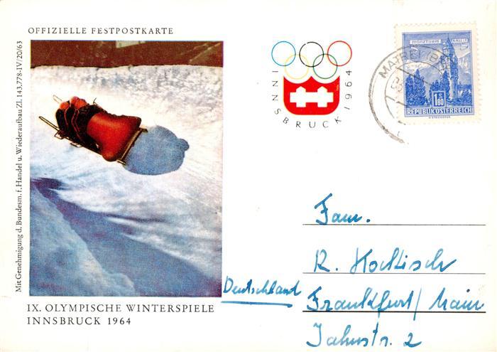 Olympia Olympic Games IX Winterspiele Innsbruck