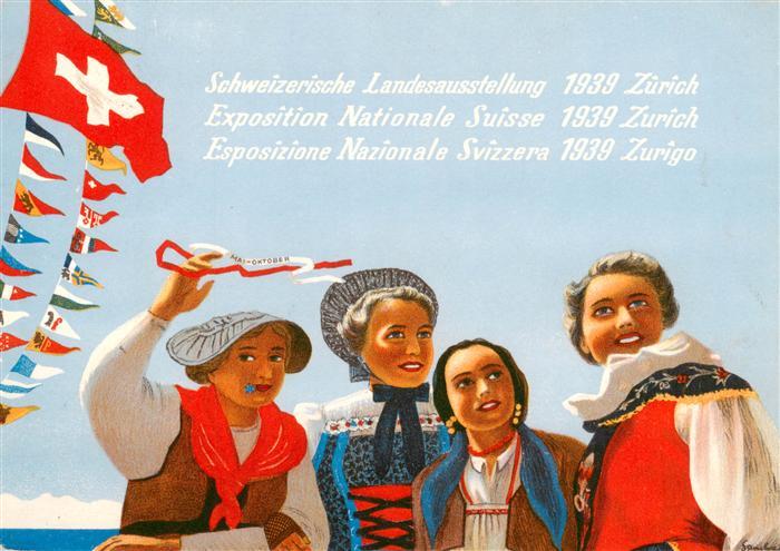 Landesausstellung Zuerich 1939 Trachten Doerfli Schweiz
