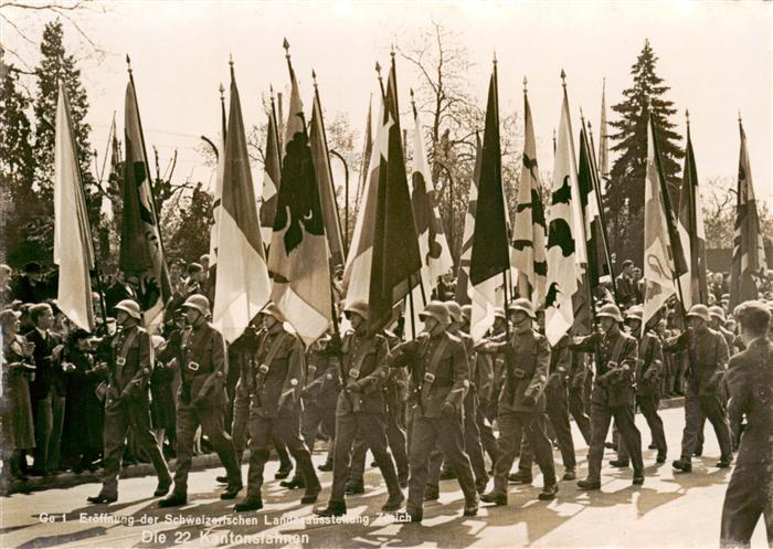 Landesausstellung Zuerich 1939 22 Kantonsfahnen Schweiz