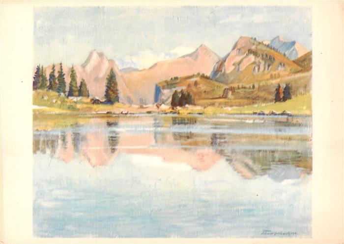 Schwarzenbach Armin Kuenstlerkarte Spiezwiler Seebergsee Diemtigtal