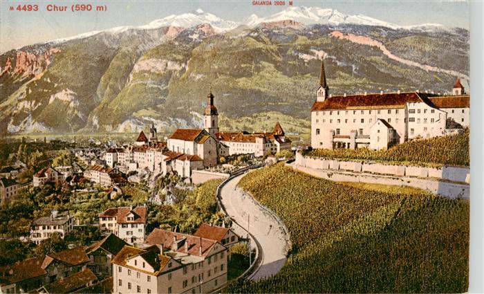 CHUR Coire GR Stadtpanorama Alpen