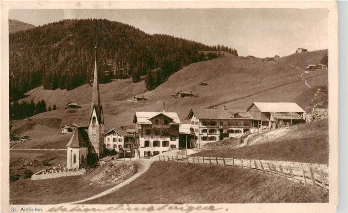 St Antoenien GR Ortsansicht mit Kirche Militaerpost