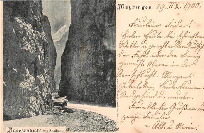 Meyringen Meiringen BE Aareschlucht mit Ritzlihorn