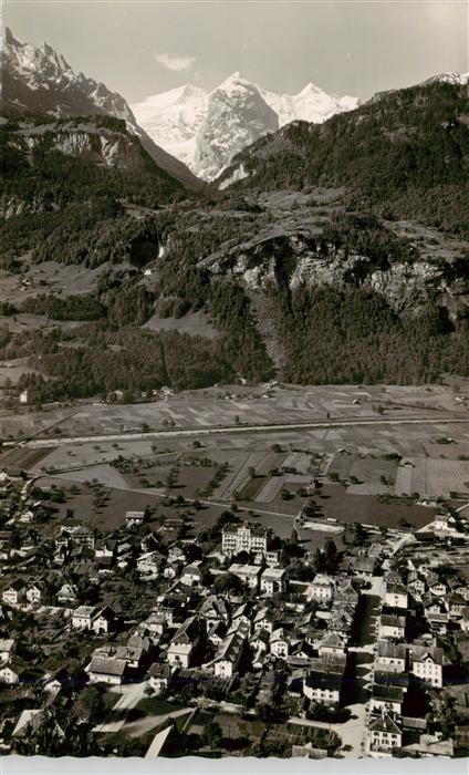 Meiringen BE Panorama Blick ins Tal Berner Alpen Militaerpost