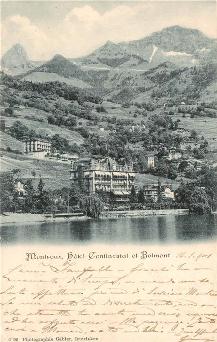 MONTREUX  VD Hôtel Continental et Belmont Lac Léman