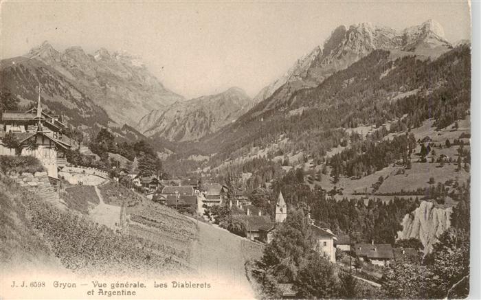 Gryon VD Vue générale les Diablerets et Argentine Alpes