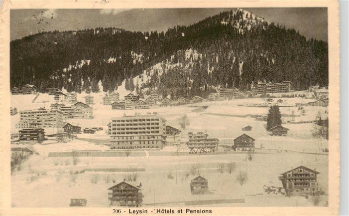 Leysin VD Hôtel et Pensions vue panoramique en hiver