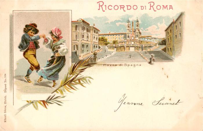 ROMA  Rom IT Piazza di Spagna Tanz Kuenstlerkarte
