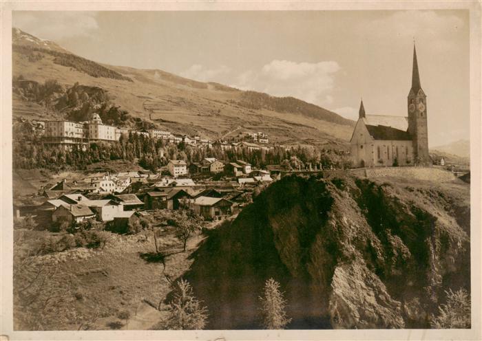 Tarasp Schuls Scuol GR Ortsansicht mit Kirche