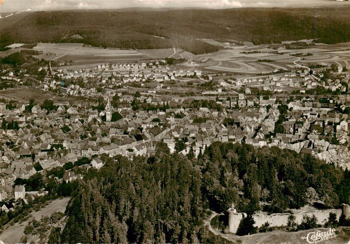 Tuttlingen Blick ueber Ruine Honburg auf die Stadt