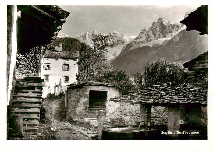 Soglio GR Dorfbrunnen Alpen
