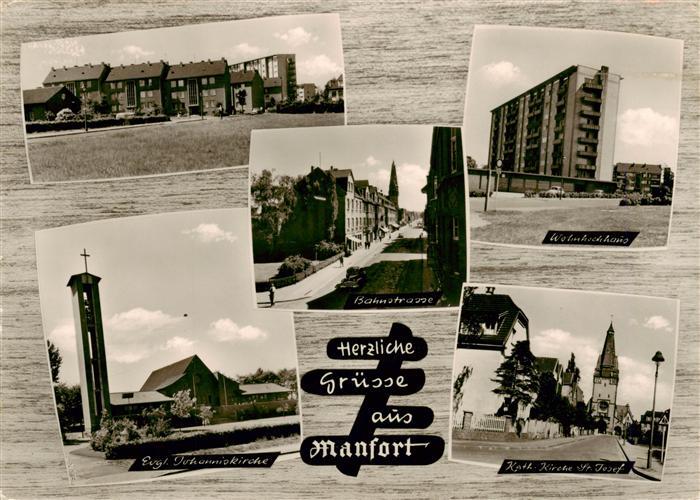 Manfort Leverkusen NRW Wohnsiedlung Hochhaus Bahnstrasse Kirche