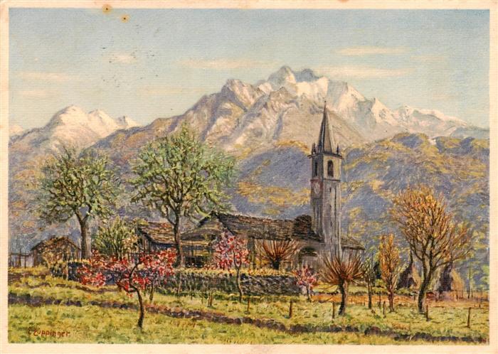 Cugnasco TI Kirche Bienfaisance fuer die Schwerhoerigen Kuenstlerkarte