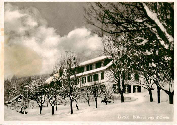 Biel Bienne BE Bergwirtschaft Bellevue an der Illfingermatten Winterlandschaft