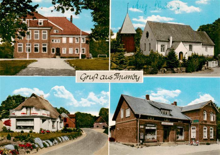 Thumby Schwansen Motive Ortszentrum Kirche Ladengeschaeft