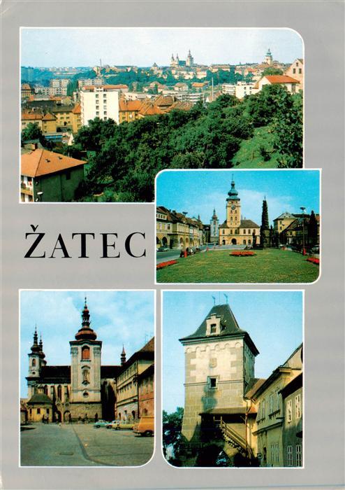 Zatec Saaz CZ Stadtpanorama Motive Zentrum