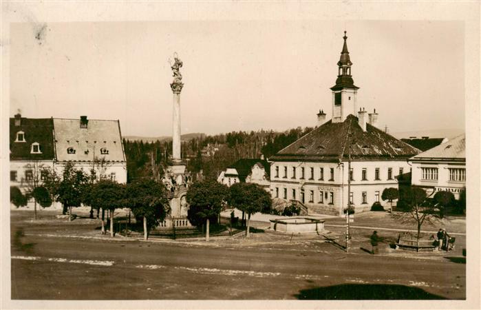 Zamberk Senftenberg CZ Namesti Stadtplatz Saeule
