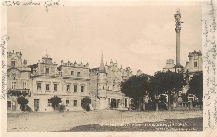Nemecky-Brod Havlickuv Brod Deutsch-Brod CZ Namesti Shavlickovym Platz Saeule