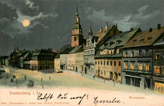 Frankenberg  Sachsen Marktplatz Mondscheinkarte