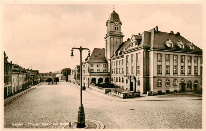 Geyer Sachsen Markt mit Rathaus