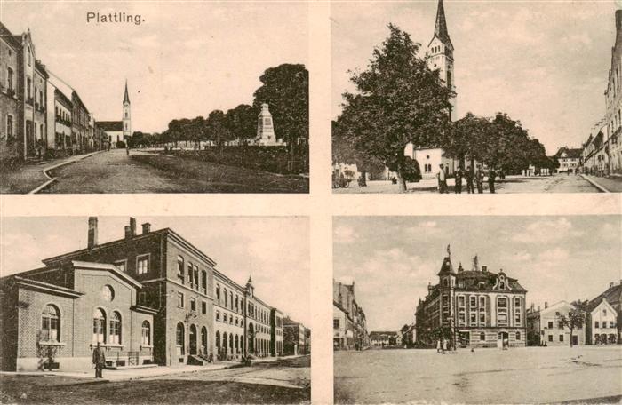 Plattling Isar Bayern Teilansichten Stadtzentrum Platz Kirche