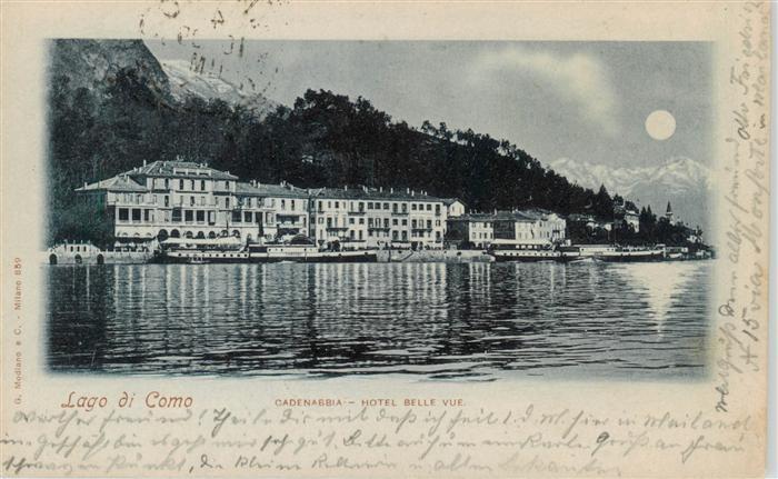 Cadenabbia Lago di Como IT Hotel Belle Vue im Mondschein