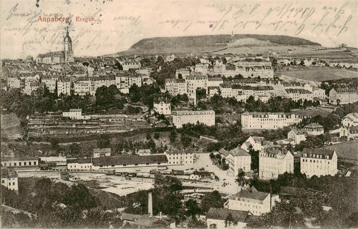 Annaberg -Buchholz Erzgebirge Stadtansicht mit Kirche