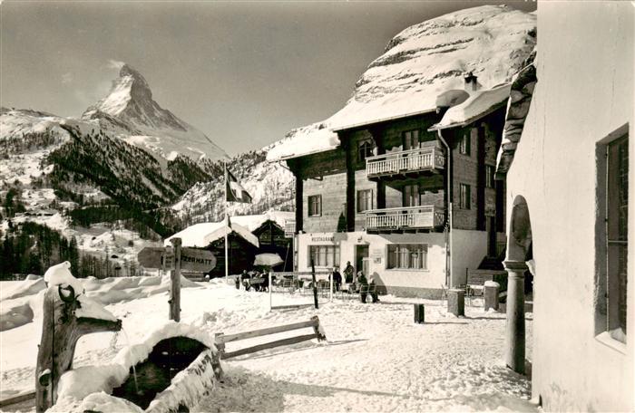 Winkelmatten Zermatt VS Winkelmatten Restaurant Sonnenblick Blick zum Matterhorn